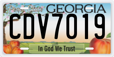 GA license plate CDV7019