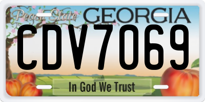 GA license plate CDV7069