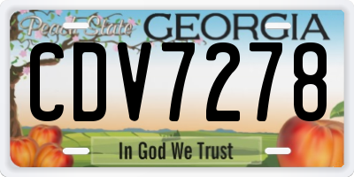 GA license plate CDV7278