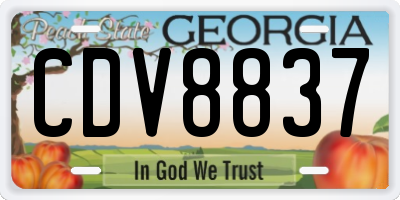 GA license plate CDV8837