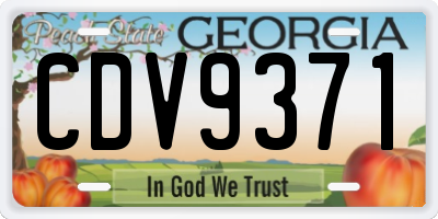 GA license plate CDV9371