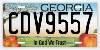 GA license plate CDV9557