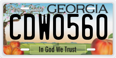 GA license plate CDW0560