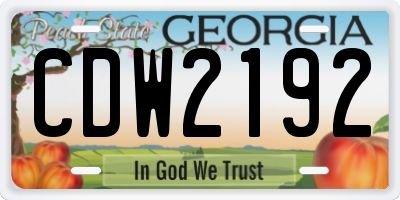 GA license plate CDW2192