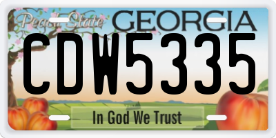 GA license plate CDW5335