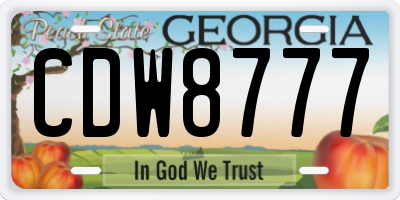 GA license plate CDW8777