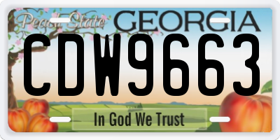 GA license plate CDW9663