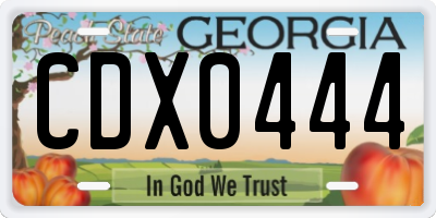 GA license plate CDX0444