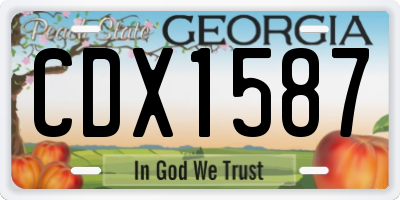 GA license plate CDX1587