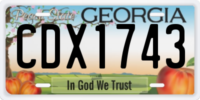 GA license plate CDX1743