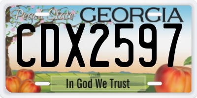 GA license plate CDX2597