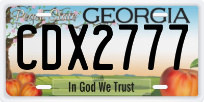 GA license plate CDX2777