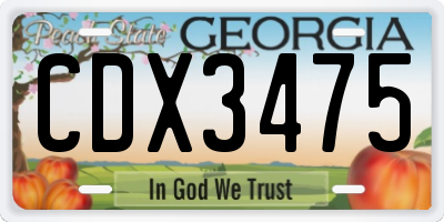 GA license plate CDX3475