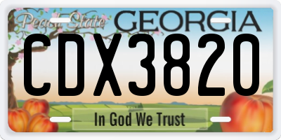 GA license plate CDX3820