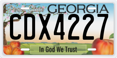 GA license plate CDX4227