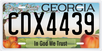 GA license plate CDX4439