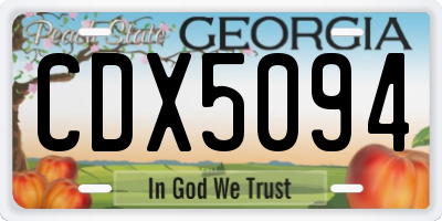 GA license plate CDX5094