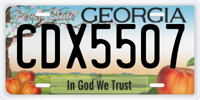 GA license plate CDX5507