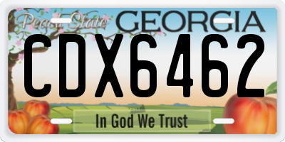GA license plate CDX6462