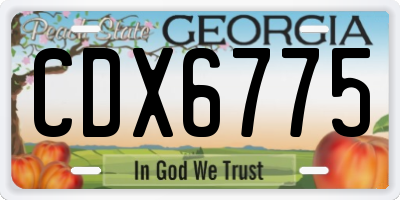 GA license plate CDX6775