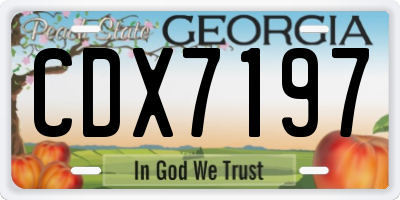 GA license plate CDX7197