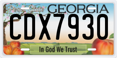 GA license plate CDX7930
