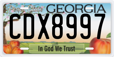 GA license plate CDX8997