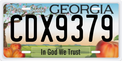 GA license plate CDX9379