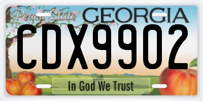 GA license plate CDX9902