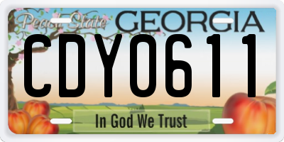 GA license plate CDY0611
