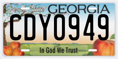 GA license plate CDY0949