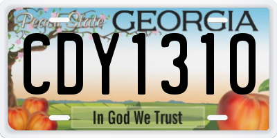 GA license plate CDY1310