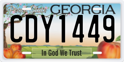 GA license plate CDY1449