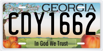 GA license plate CDY1662