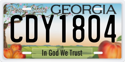 GA license plate CDY1804