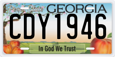 GA license plate CDY1946