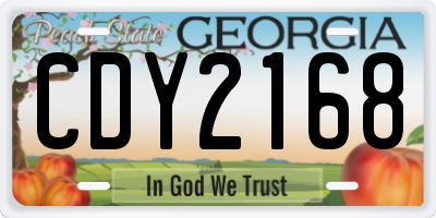 GA license plate CDY2168