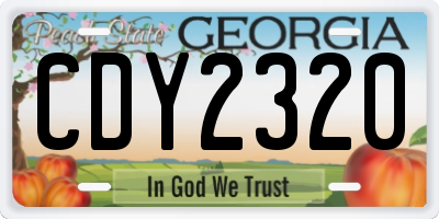 GA license plate CDY2320