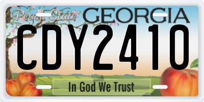 GA license plate CDY2410