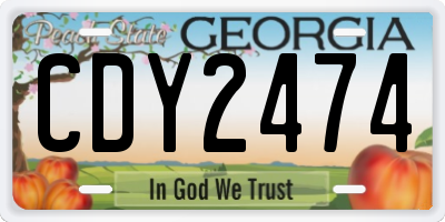 GA license plate CDY2474