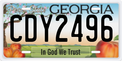 GA license plate CDY2496