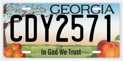 GA license plate CDY2571