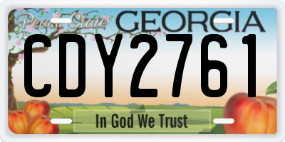GA license plate CDY2761