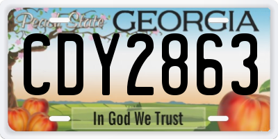 GA license plate CDY2863