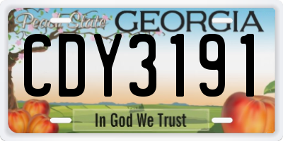 GA license plate CDY3191
