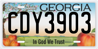 GA license plate CDY3903