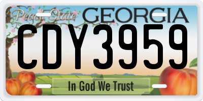 GA license plate CDY3959