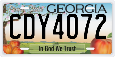 GA license plate CDY4072