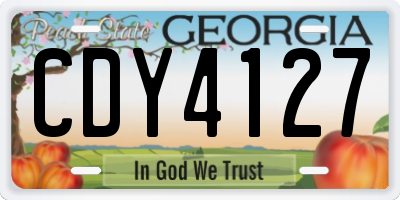 GA license plate CDY4127