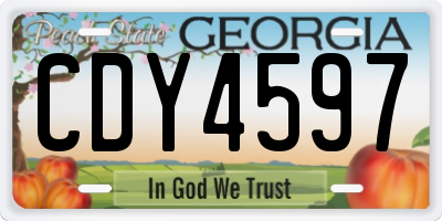GA license plate CDY4597